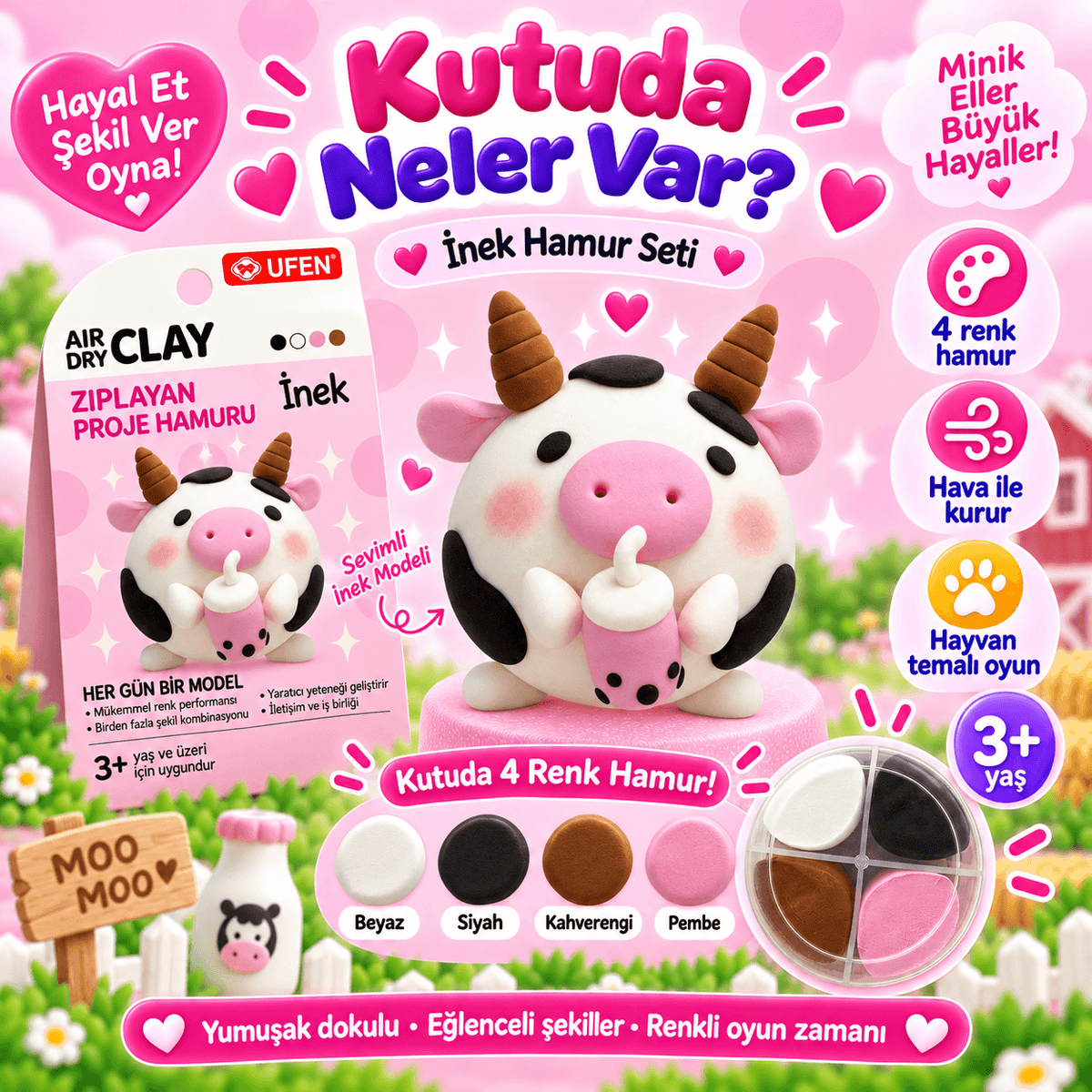 Luvoon™ İnek Zıplayan Proje Hamuru