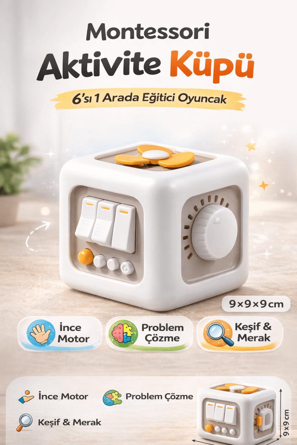 Luvoon™ Montessori 6'sı 1 Arada Eğitici Aktivite Küpü