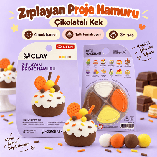 Luvoon™ Çikolatalı Kek Zıplayan Proje Hamuru