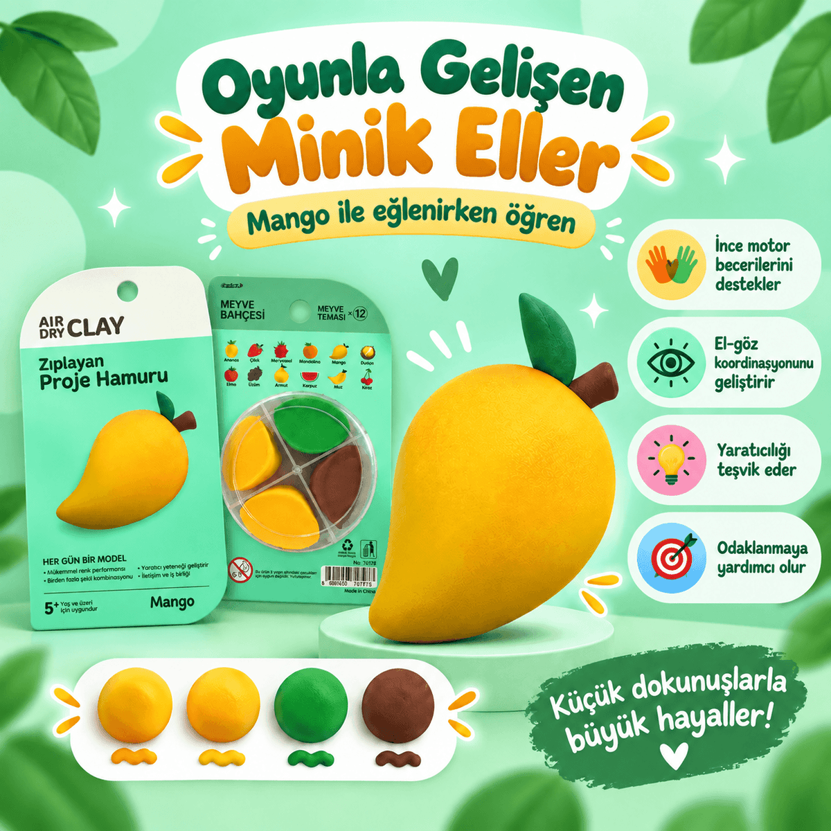 Luvoon™ Mango Zıplayan Proje Hamuru