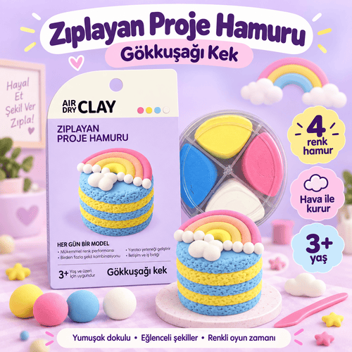 Luvoon™ Gökkuşağı Kek Zıplayan Proje Hamuru