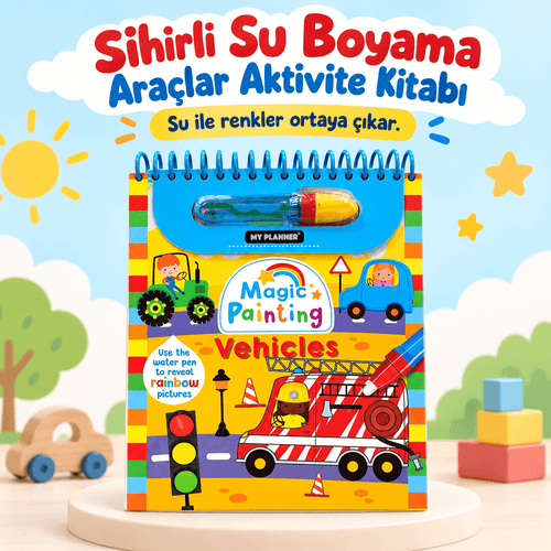 Luvoon™ Araçlar Sihirli Su Boyama Kitabı