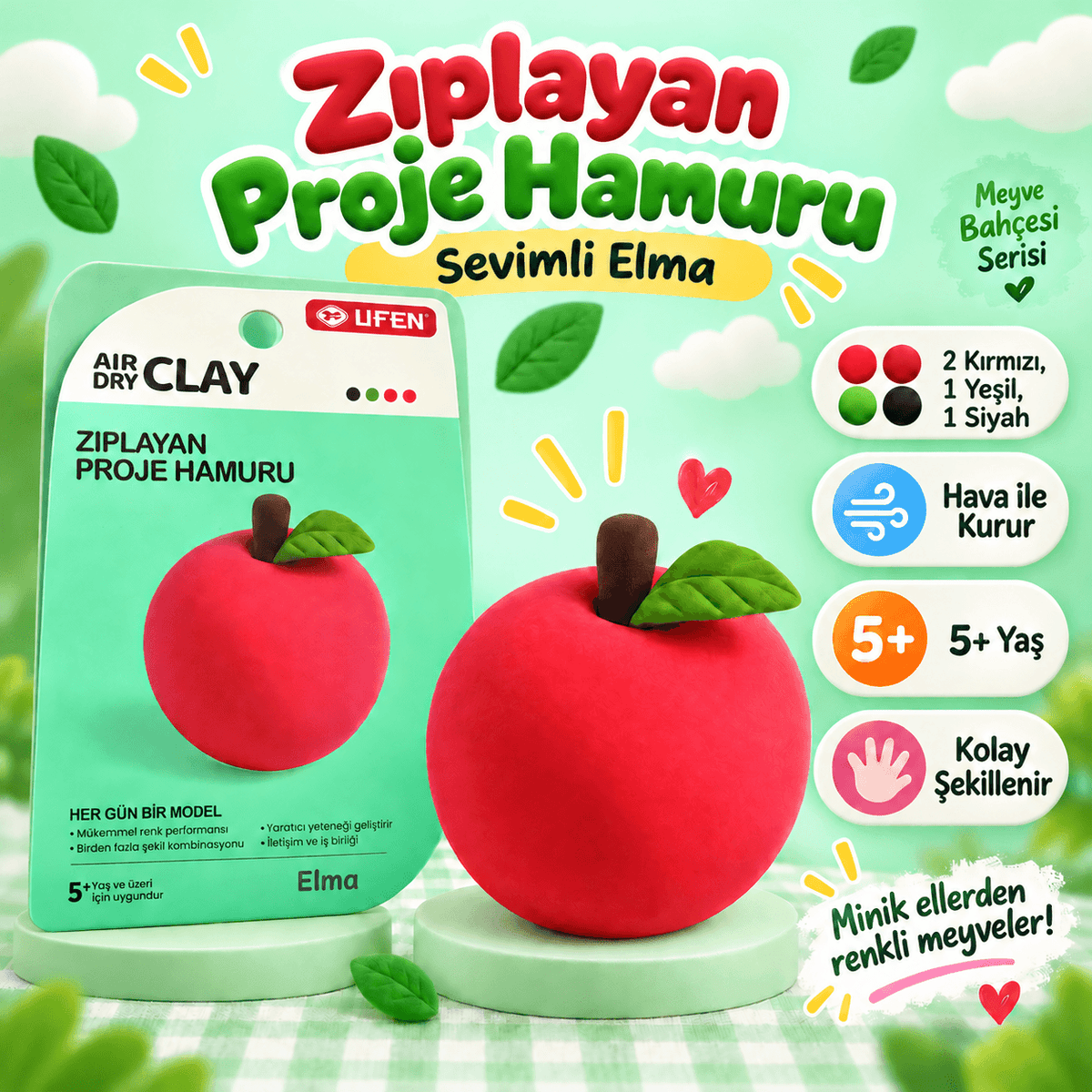 Luvoon™ Elma Zıplayan Proje Hamuru