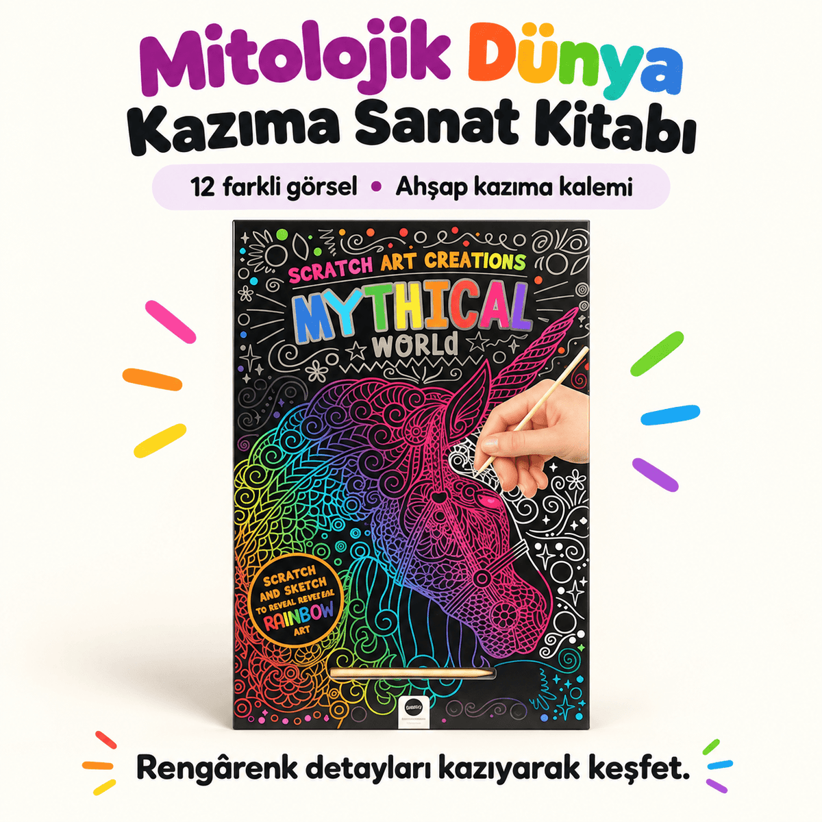 Luvoon™ Mitolojik Dünya Kazıma Sanat Kitabı