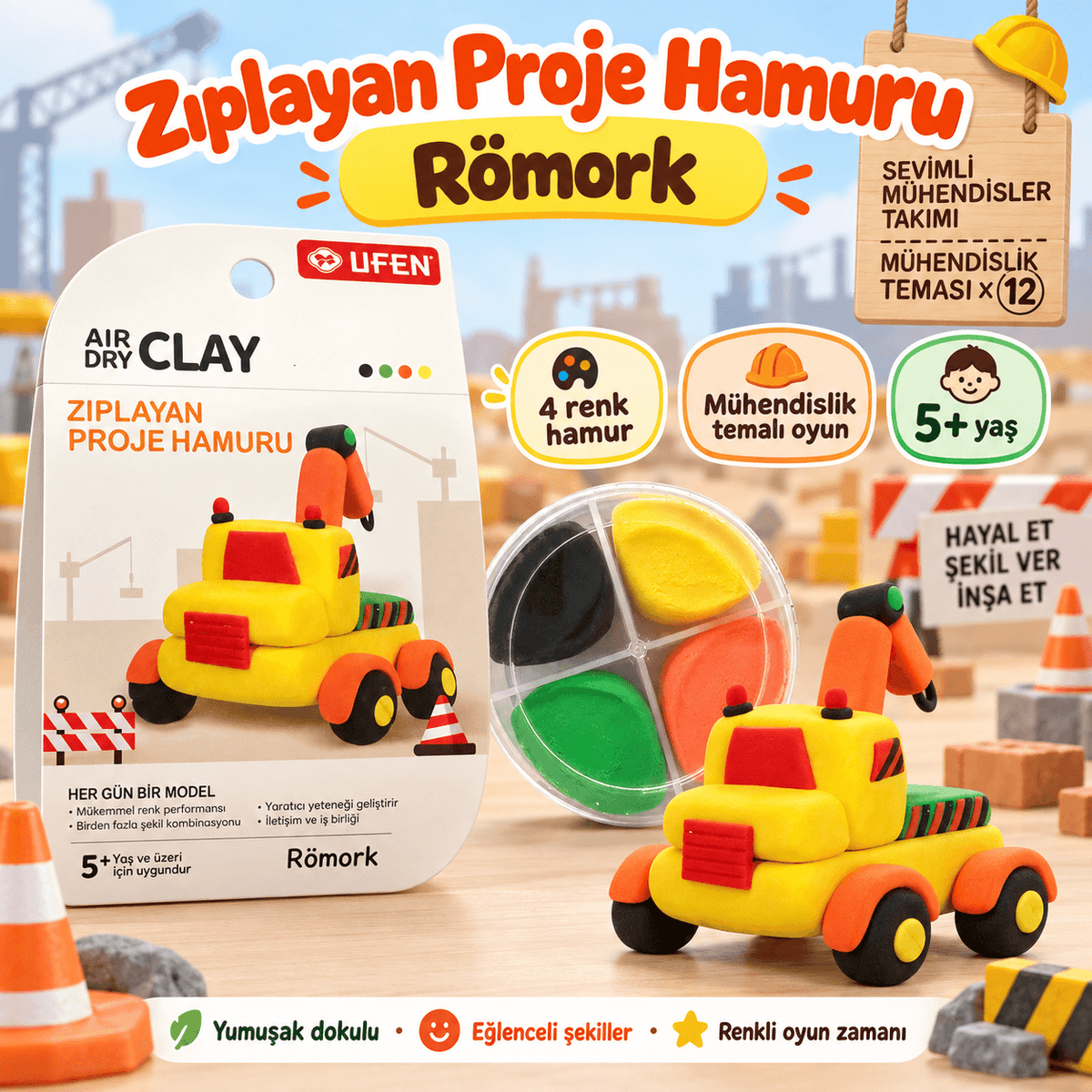Luvoon™ Römork Zıplayan Proje Hamuru