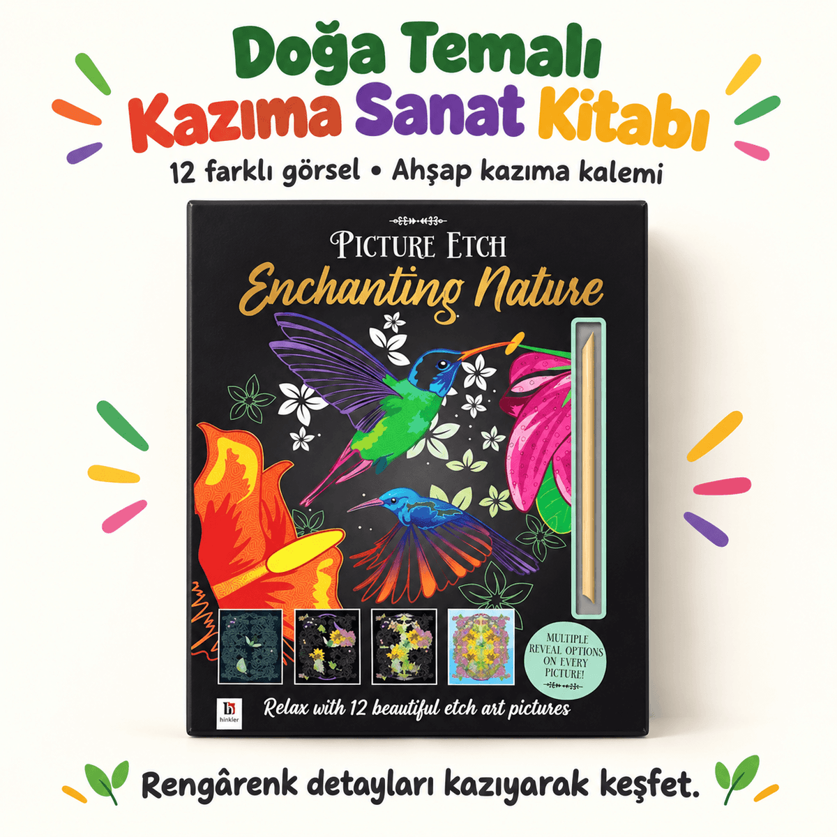 Luvoon™ Doğa Temalı Kazıma Sanat Kitabı