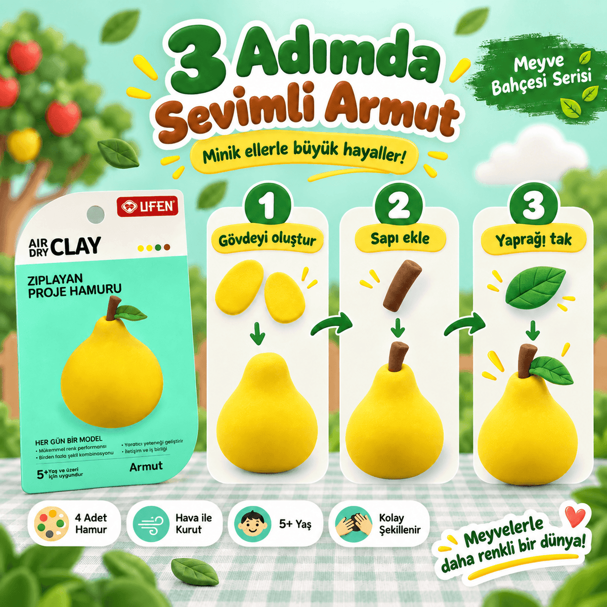 Luvoon™ Armut Zıplayan Proje Hamuru