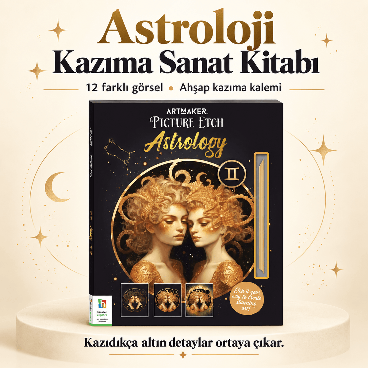 Luvoon™ Astroloji Temalı Kazıma Sanat Kitabı