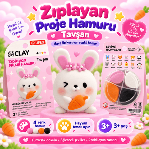 Luvoon™ Tavşan Zıplayan Proje Hamuru