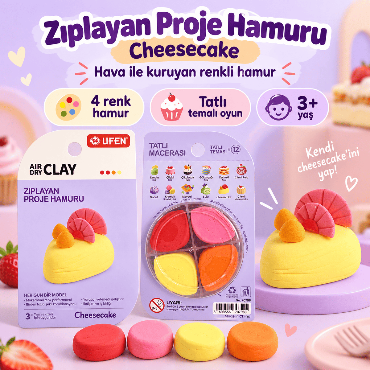 Luvoon™ Cheesecake Zıplayan Proje Hamuru