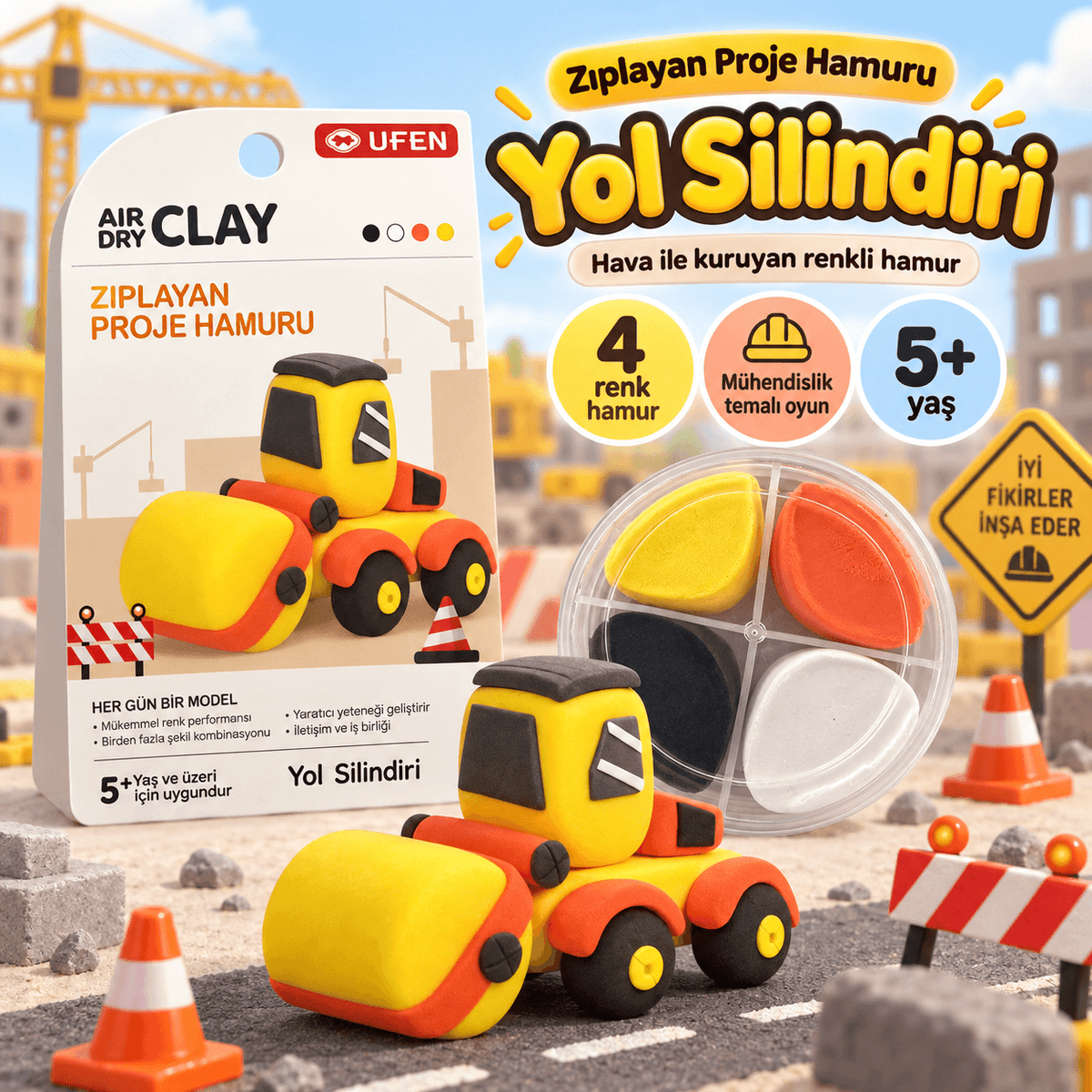 Luvoon™ Yol Silindiri Zıplayan Proje Hamuru