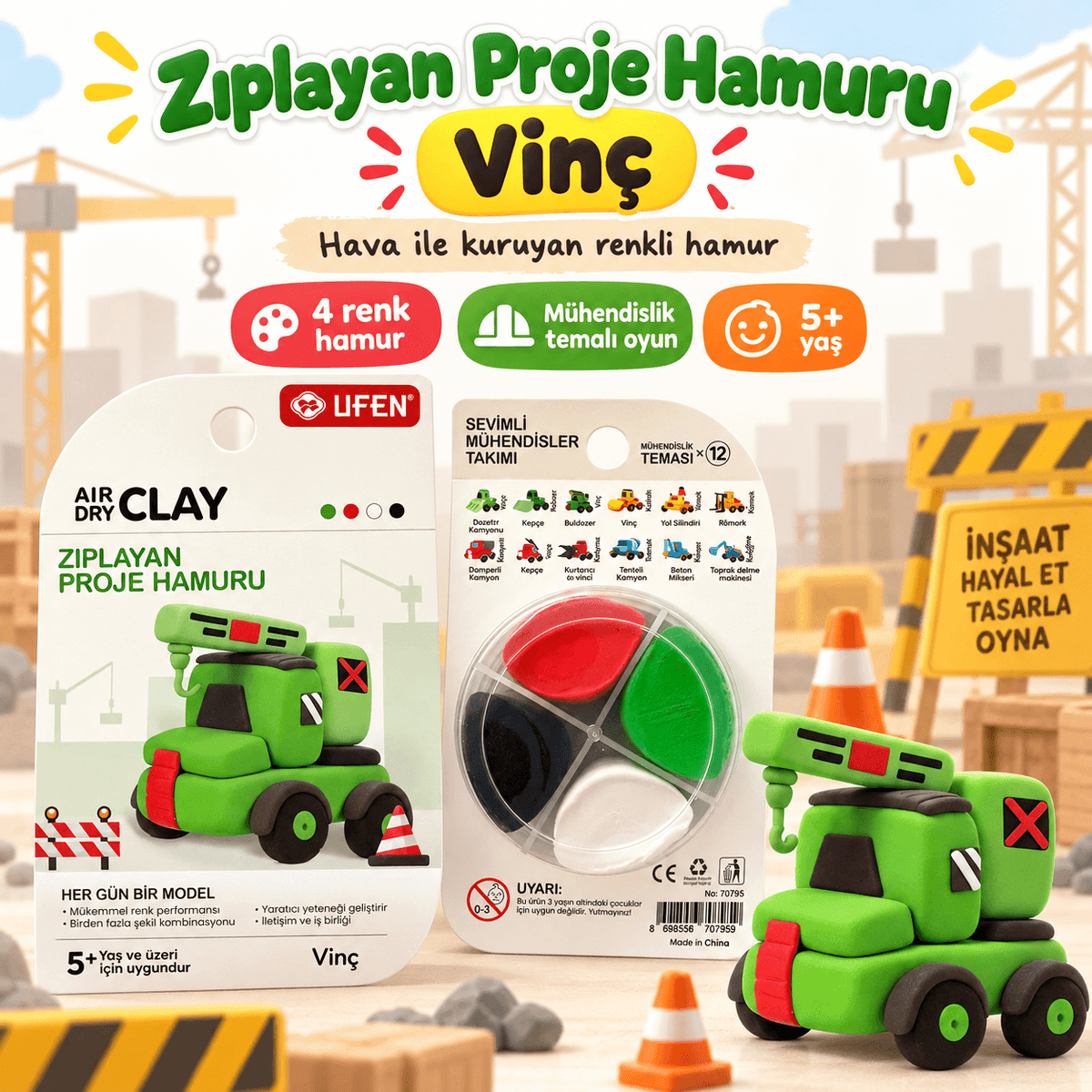 Luvoon™ Vinç Zıplayan Proje Hamuru