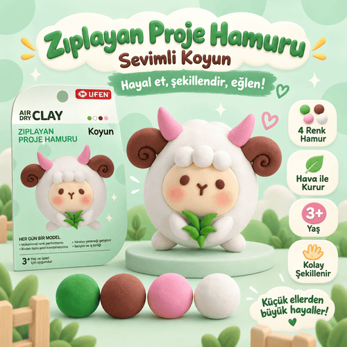Luvoon™ Sevimli Koyun Zıplayan Proje Hamuru