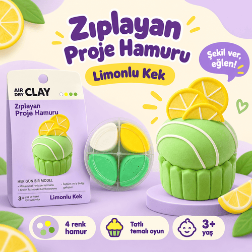 Luvoon™ Limonlu Kek Zıplayan Proje Hamuru