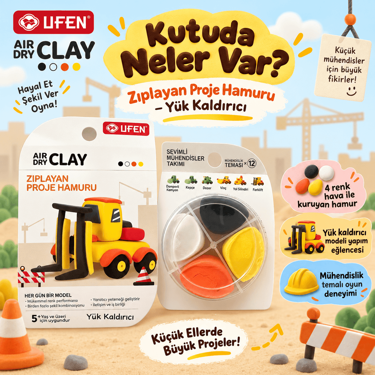 Luvoon™ Yük Kaldırıcı Zıplayan Proje Hamuru