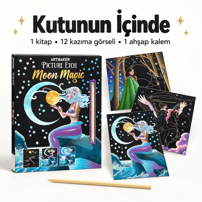 Luvoon™ Sihirli Ay Kazıma Sanat Kitabı