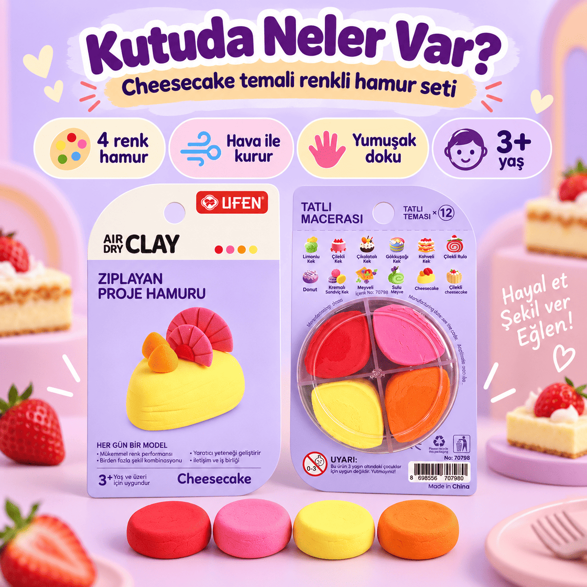 Luvoon™ Cheesecake Zıplayan Proje Hamuru