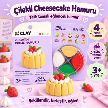 Luvoon™ Çilekli Cheesecake Zıplayan Proje Hamuru