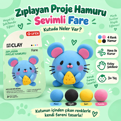 Luvoon™ Sevimli Fare Zıplayan Proje Hamuru