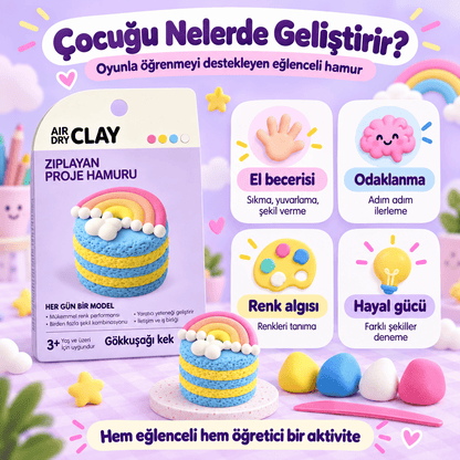 Luvoon™ Gökkuşağı Kek Zıplayan Proje Hamuru