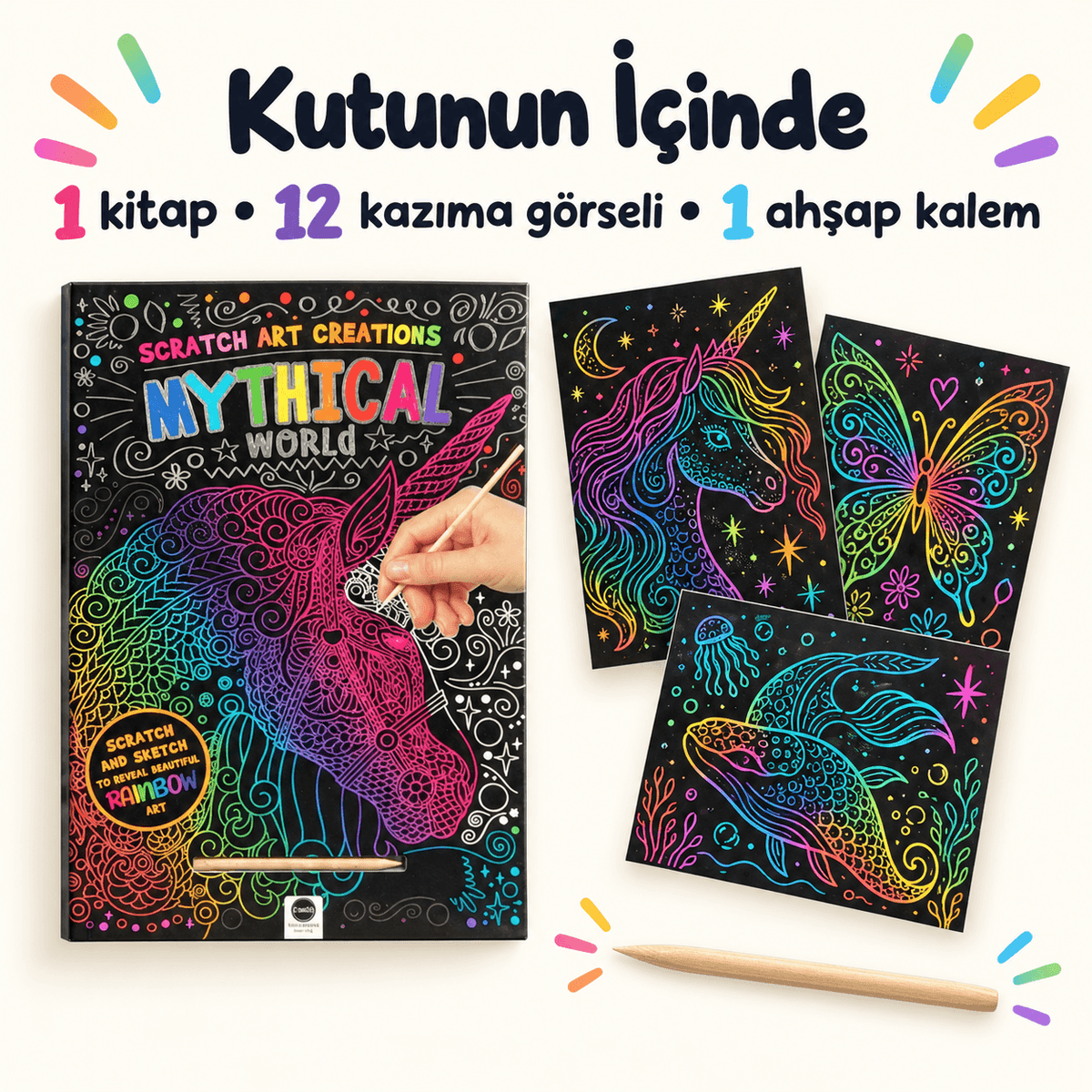 Luvoon™ Mitolojik Dünya Kazıma Sanat Kitabı