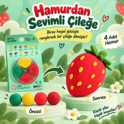 Luvoon™ Çilek Zıplayan Proje Hamuru