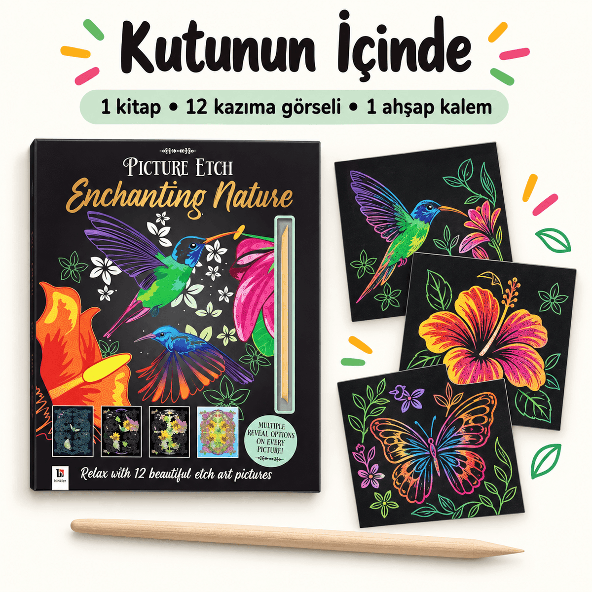 Luvoon™ Doğa Temalı Kazıma Sanat Kitabı