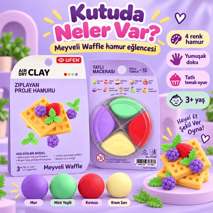 Luvoon™ Meyveli Waffle Zıplayan Proje Hamuru