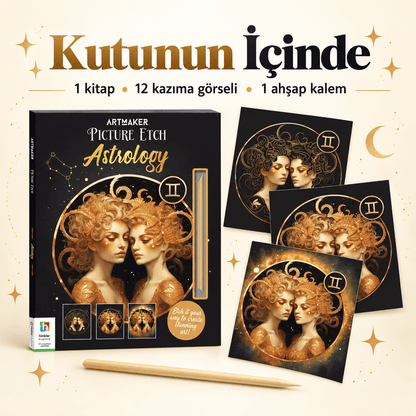 Luvoon™ Astroloji Temalı Kazıma Sanat Kitabı