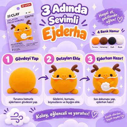 Luvoon™ Sevimli Ejderha Zıplayan Proje Hamuru
