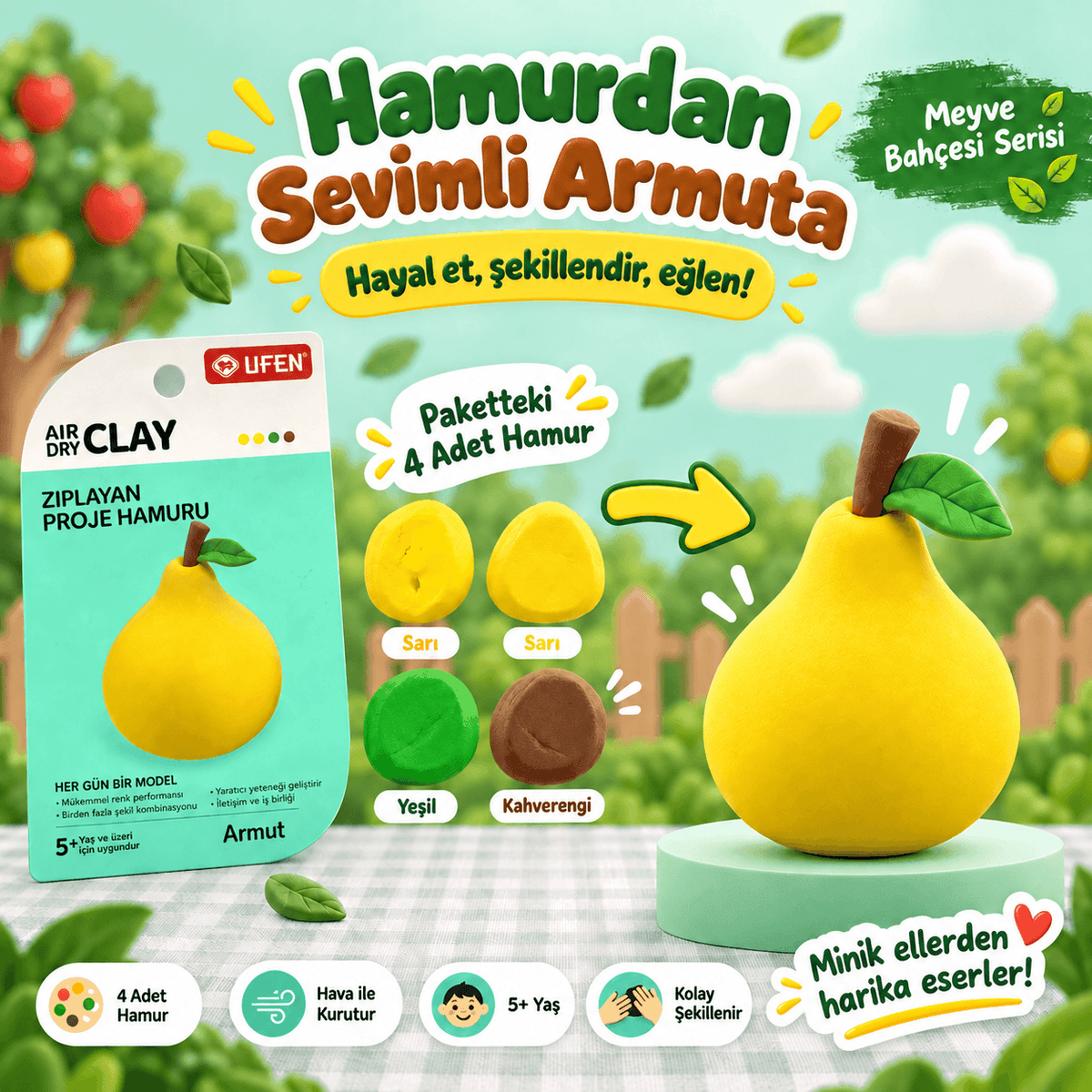 Luvoon™ Armut Zıplayan Proje Hamuru