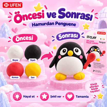 Luvoon™ Penguen Zıplayan Proje Hamuru