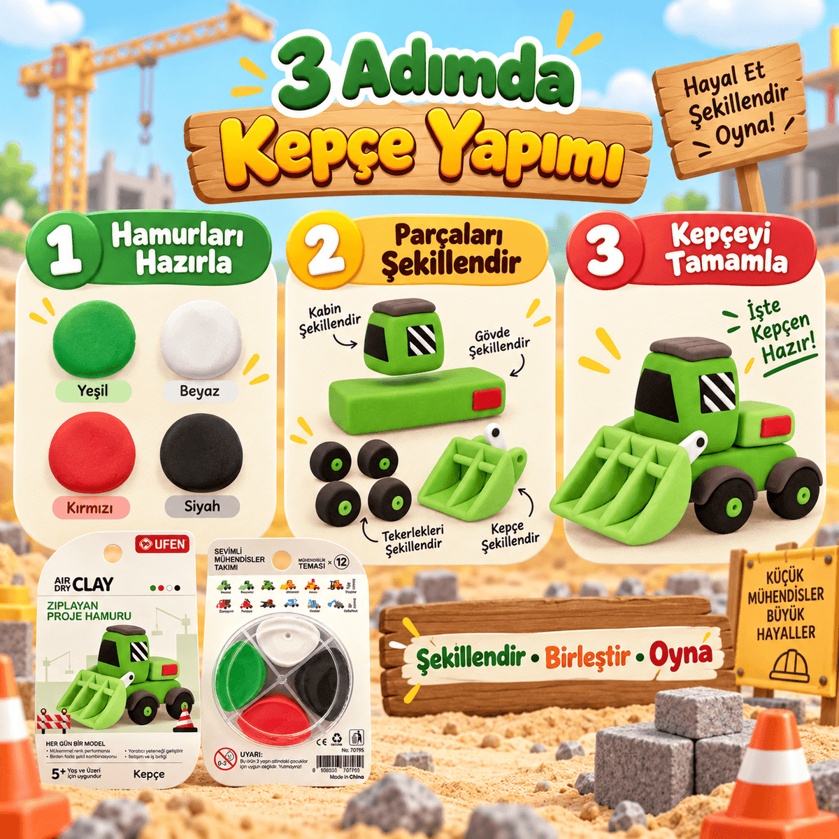 Luvoon™ Kepçe Zıplayan Proje Hamuru