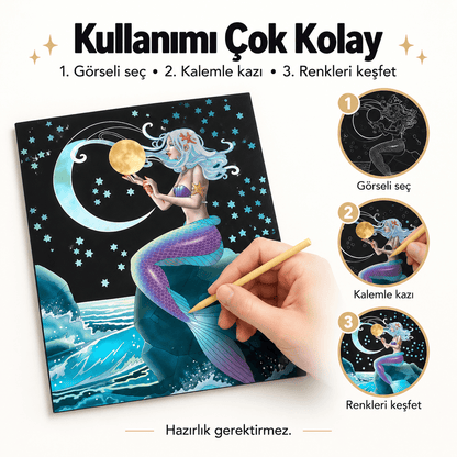 Luvoon™ Sihirli Ay Kazıma Sanat Kitabı