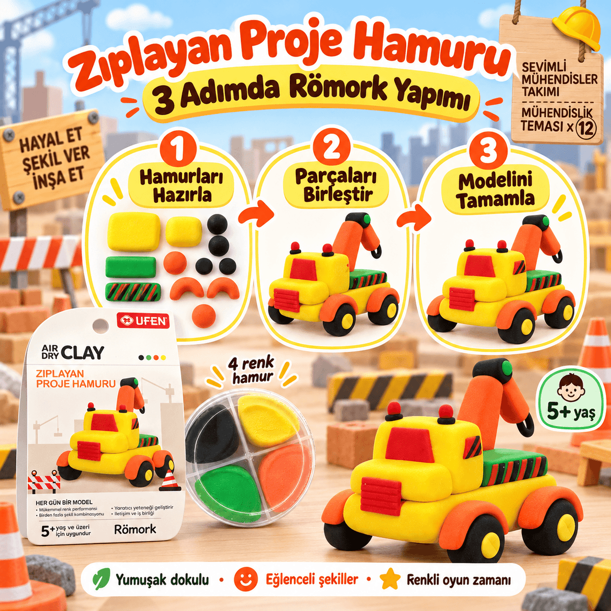 Luvoon™ Römork Zıplayan Proje Hamuru