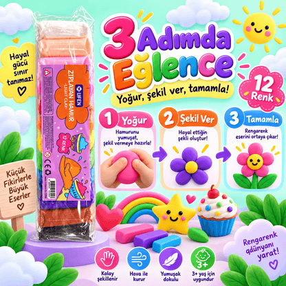 Luvoon™ 12 Renk Zıplayan Proje Hamuru