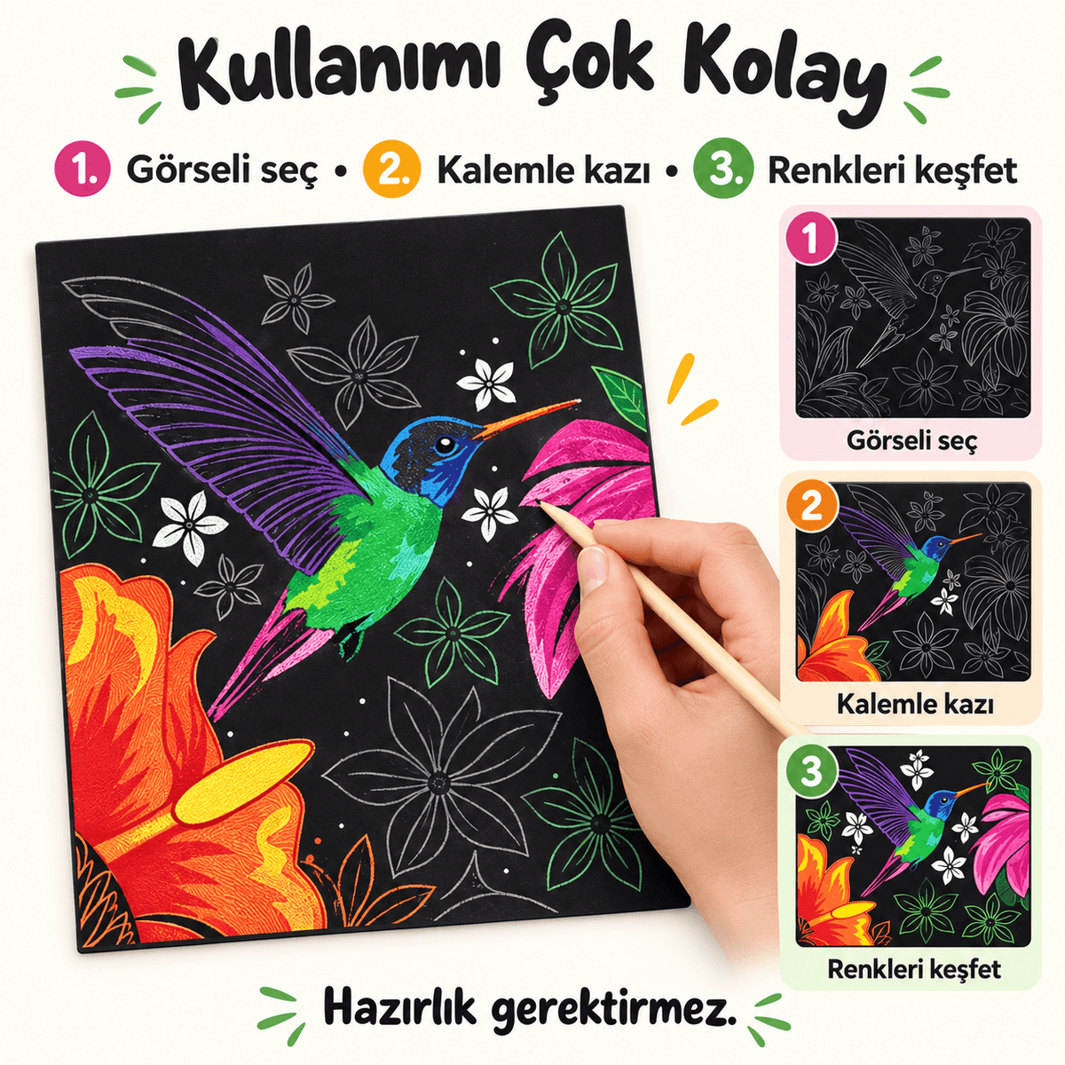 Luvoon™ Doğa Temalı Kazıma Sanat Kitabı