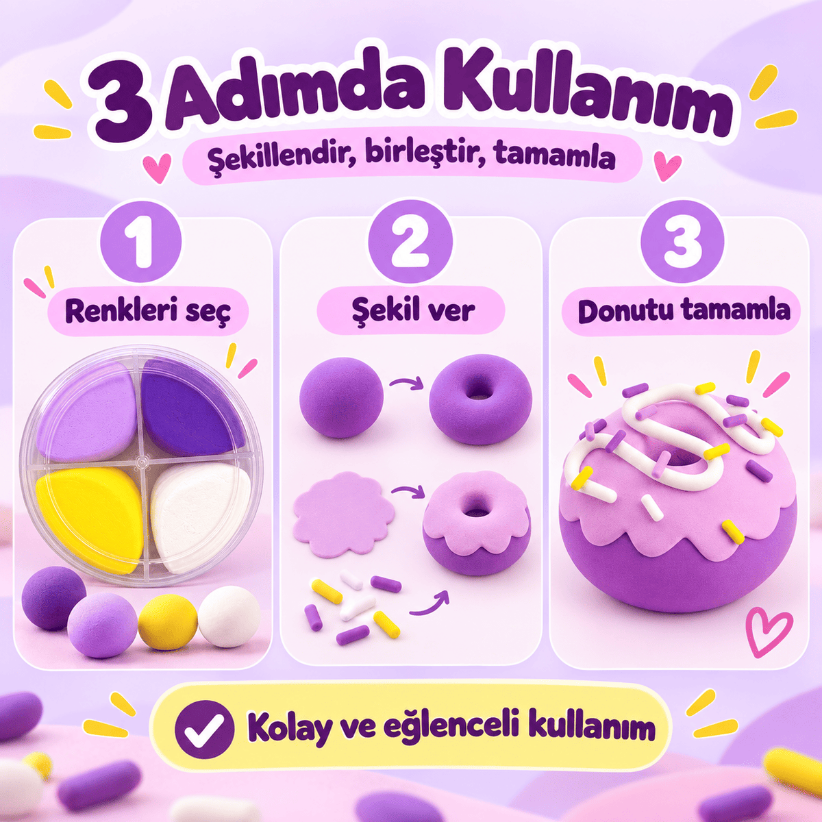 Luvoon™ Donut Zıplayan Proje Hamuru