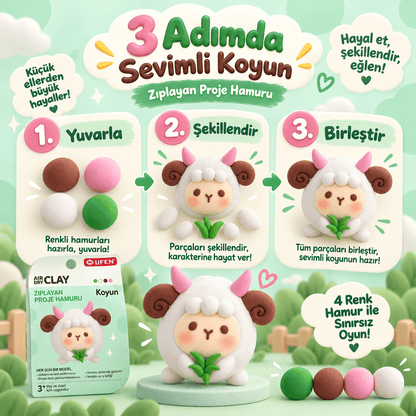 Luvoon™ Sevimli Koyun Zıplayan Proje Hamuru