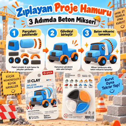 Luvoon™ Beton Mikseri Zıplayan Proje Hamuru