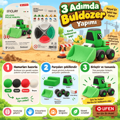 Luvoon™ Buldozer Zıplayan Proje Hamuru