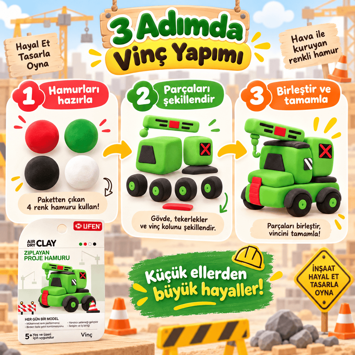 Luvoon™ Vinç Zıplayan Proje Hamuru