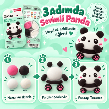 Luvoon™ Sevimli Panda Zıplayan Proje Hamuru