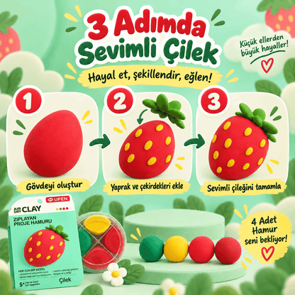 Luvoon™ Çilek Zıplayan Proje Hamuru