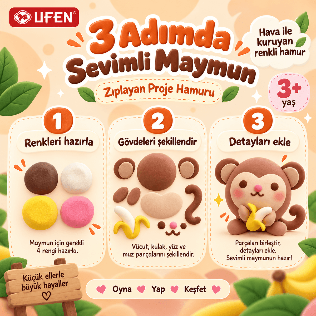 Luvoon™ Maymun Zıplayan Proje Hamuru