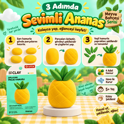 Luvoon™ Ananas Zıplayan Proje Hamuru