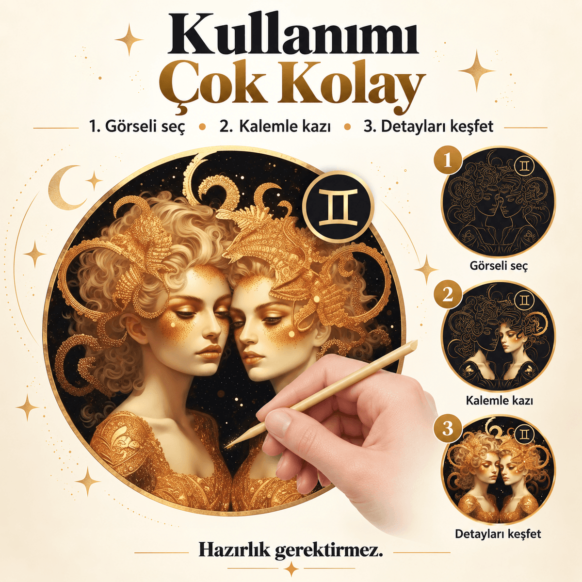 Luvoon™ Astroloji Temalı Kazıma Sanat Kitabı