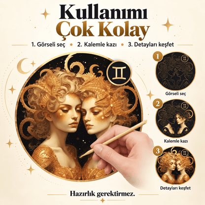 Luvoon™ Astroloji Temalı Kazıma Sanat Kitabı