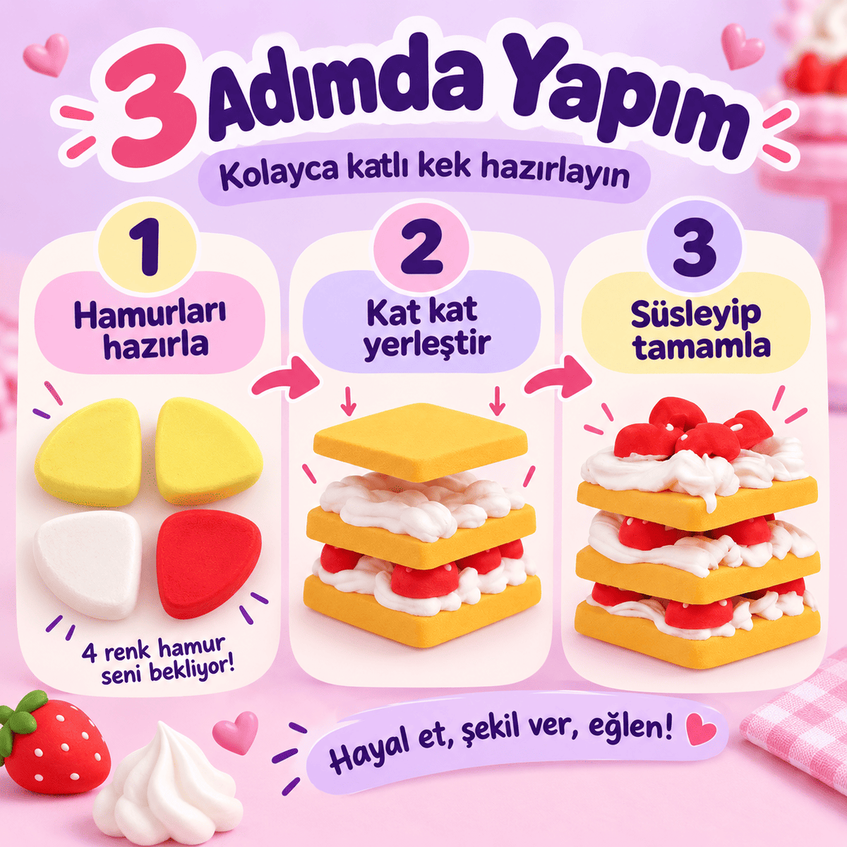 Luvoon™ Katlı Kek Zıplayan Proje Hamuru