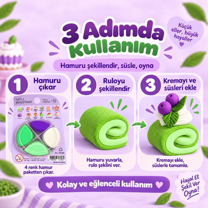 Luvoon™ Çaylı Rulo Zıplayan Proje Hamuru